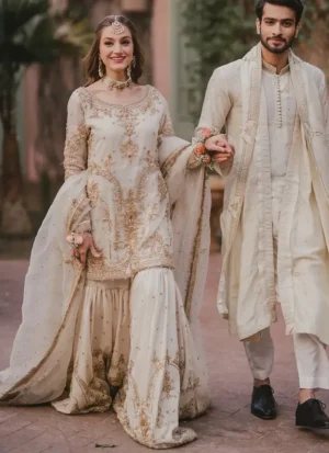 White Gharara for Nikah