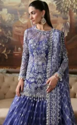 Blue Colour Anarkali Dress For Wedding Guestssss (3)