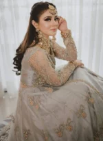 Ice Blue Bridal Frock with Lehenga