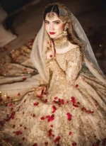 Golden Colour Nikkah Dress