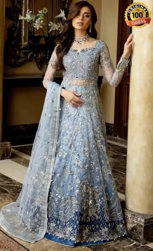 Teal Lehenga For Wedding Guests (2)